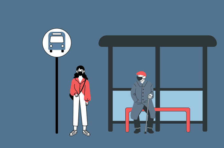 Illustration d'un arrêt de bus