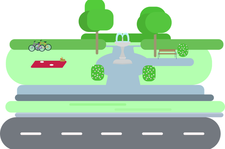 Illustration d'un parc urbain